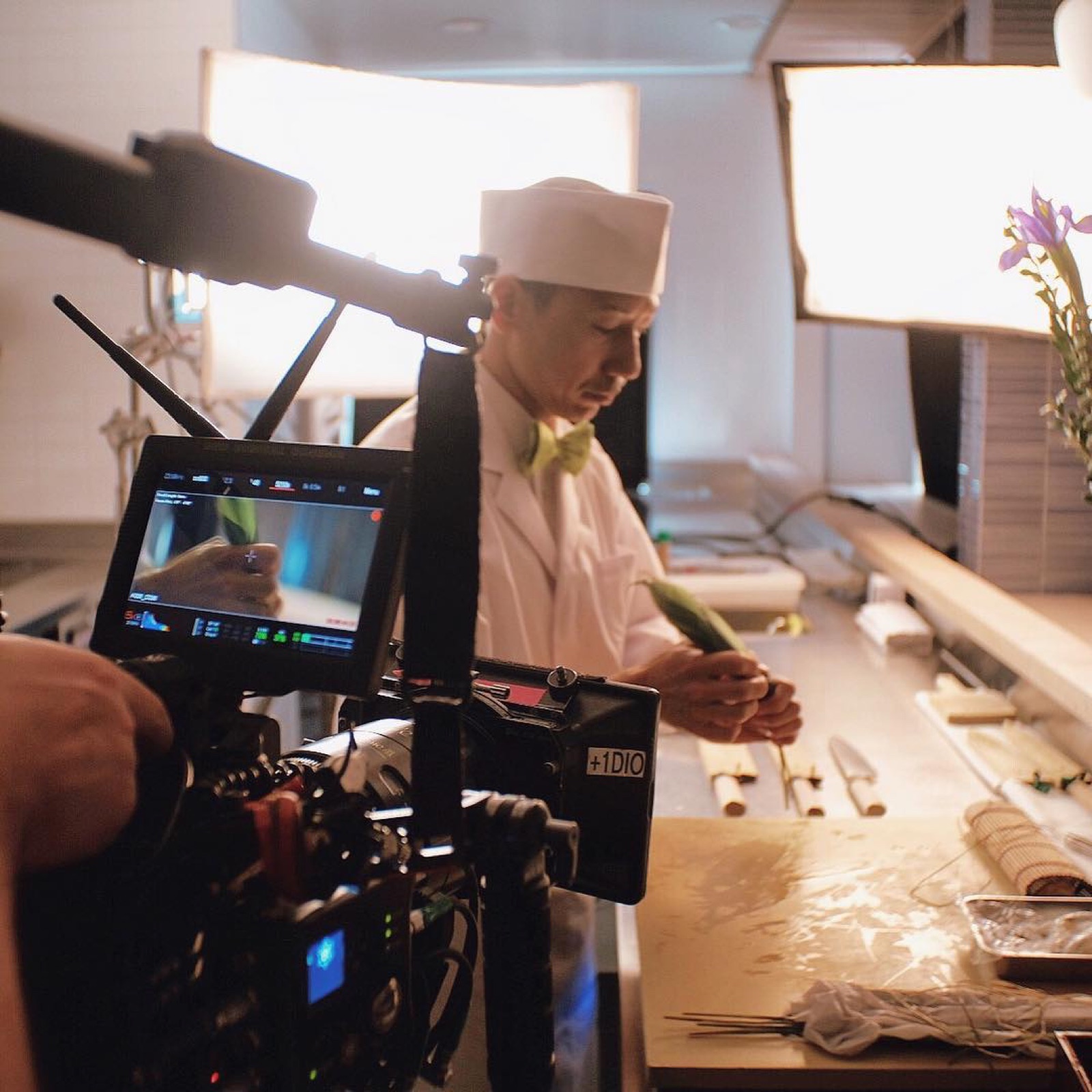 Odyssey: Chef Shigeyuki Furukawa at the counter at Kado no Mise, the Epic-W in the foreground