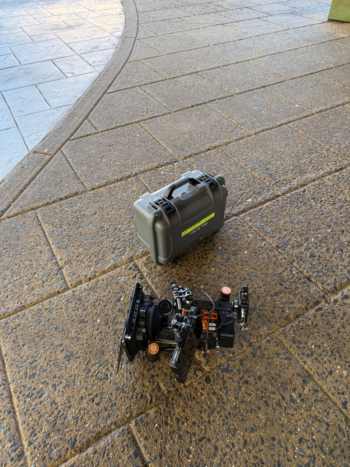 The rig set down between setups