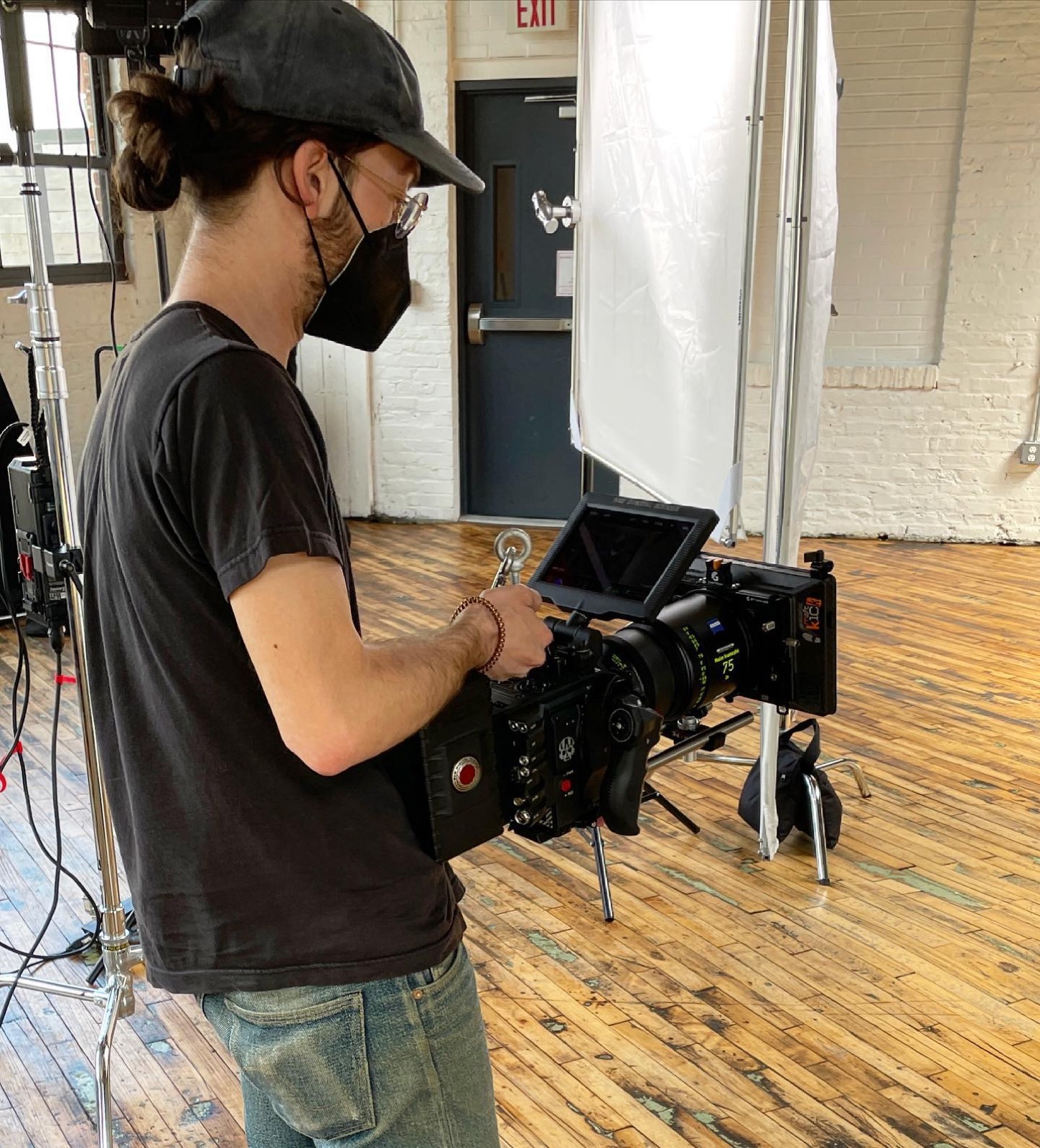 Adam with the Gemini and the Zeiss Master Anamorphic 75mm in the Baltimore loft