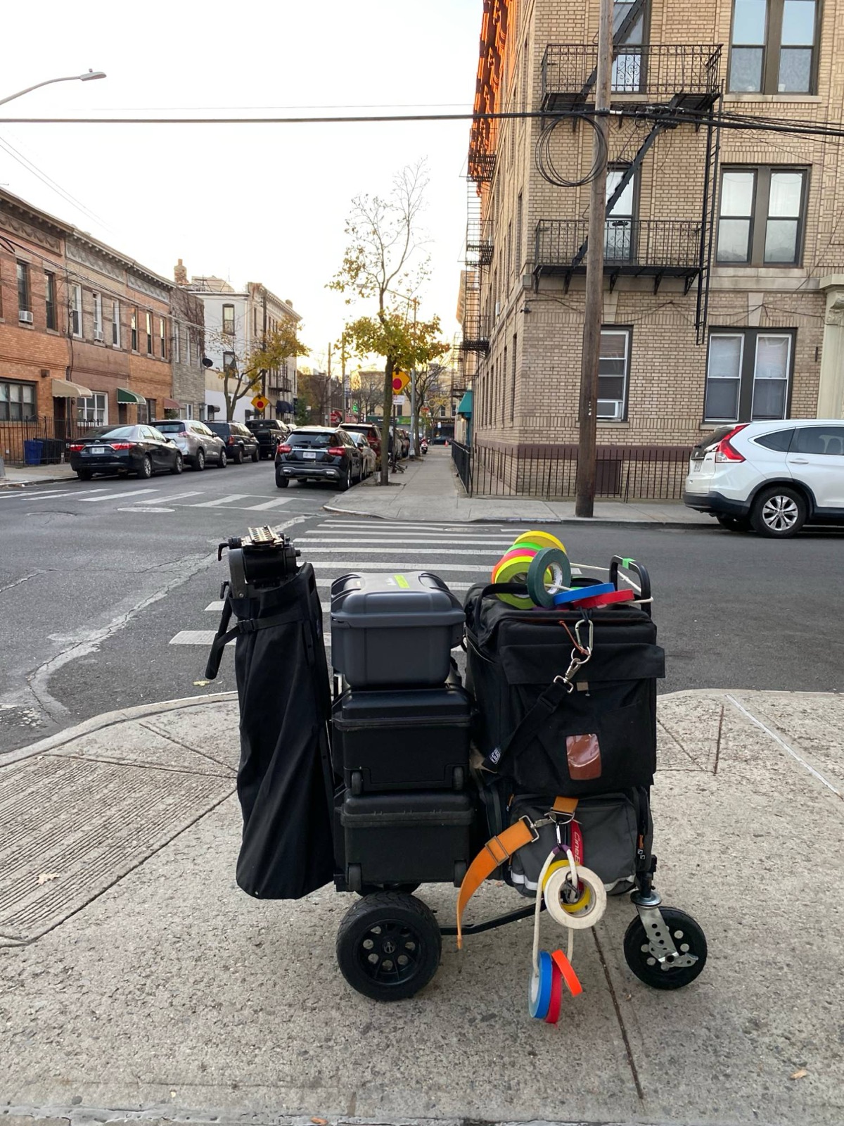 The camera cart on the way in